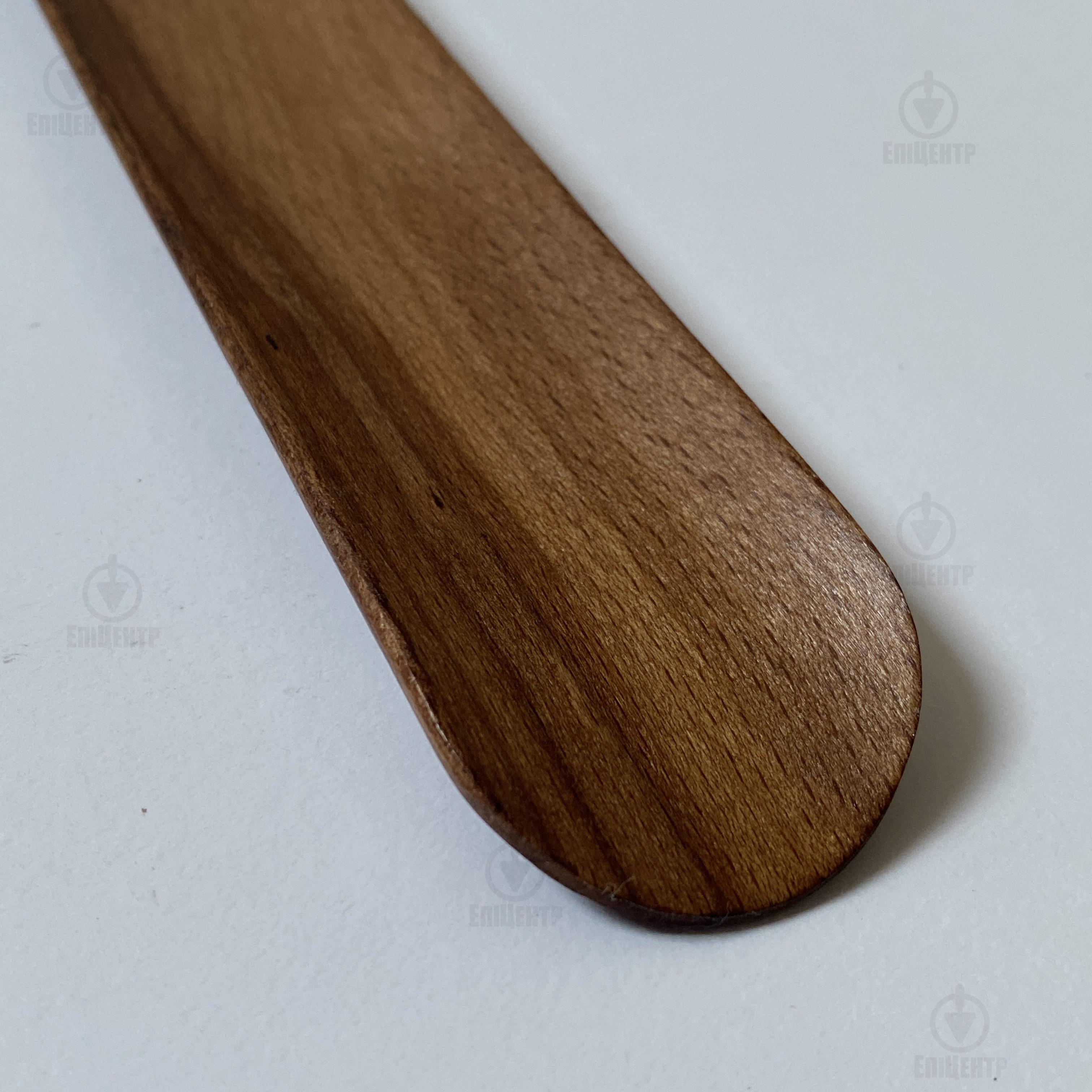 Ложка для обуви из натурального дерева бука с магнитом 55 см Орех светлый - фото 5