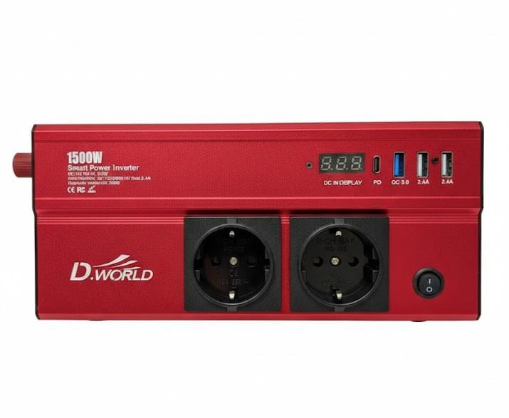 Автомобільний інвертор D.WORLD DW-3988 модифікована синусоїда 1500 Вт (2104619056)