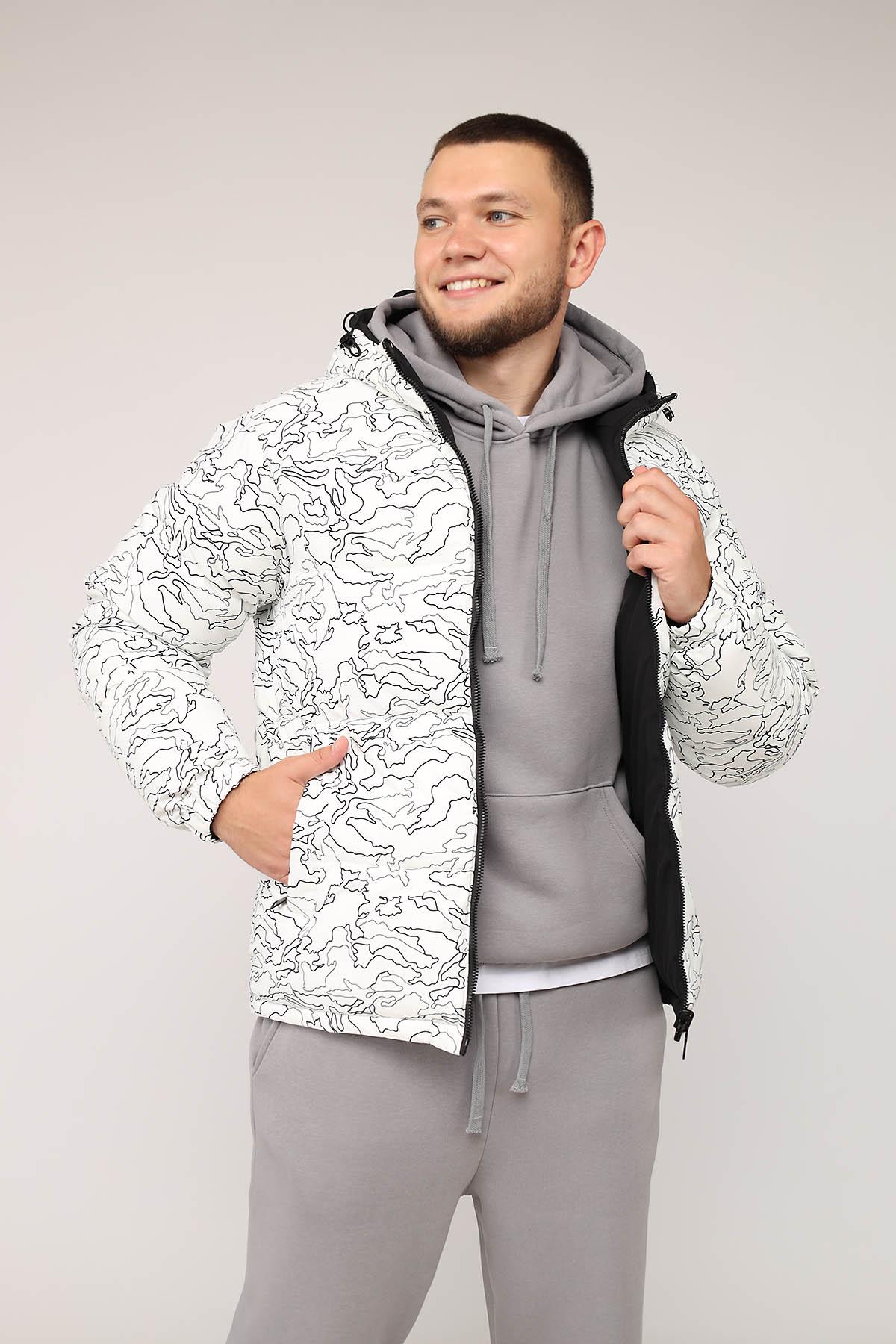 Куртка чоловіча двостороння ЦБ-00276131 р. 54 Білий (28422311)