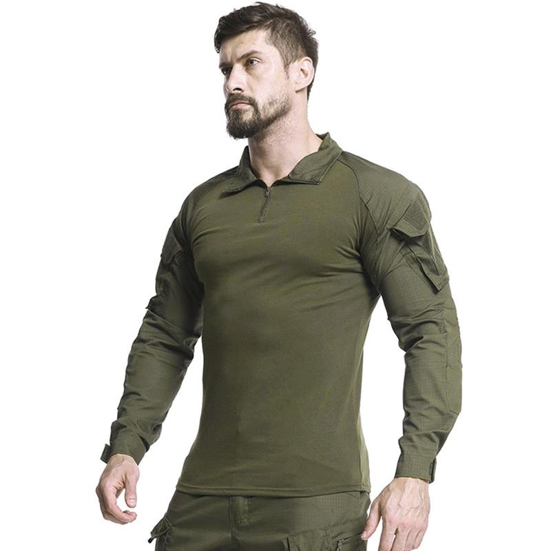 Рубашка Lesko A655 Green 3XL (40 р.) мужская милитари с длинным рукавом убакс - фото 5