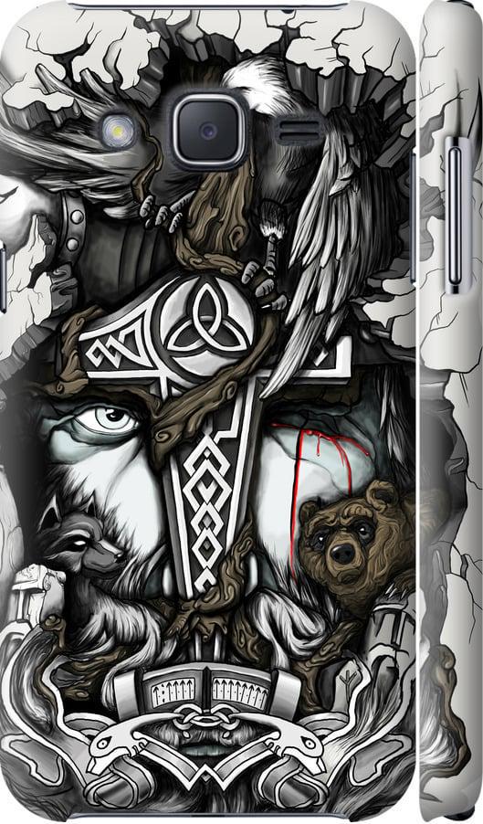 Чехол на Samsung Galaxy J2 J200H Тату Викинг (4098c-190-42517)
