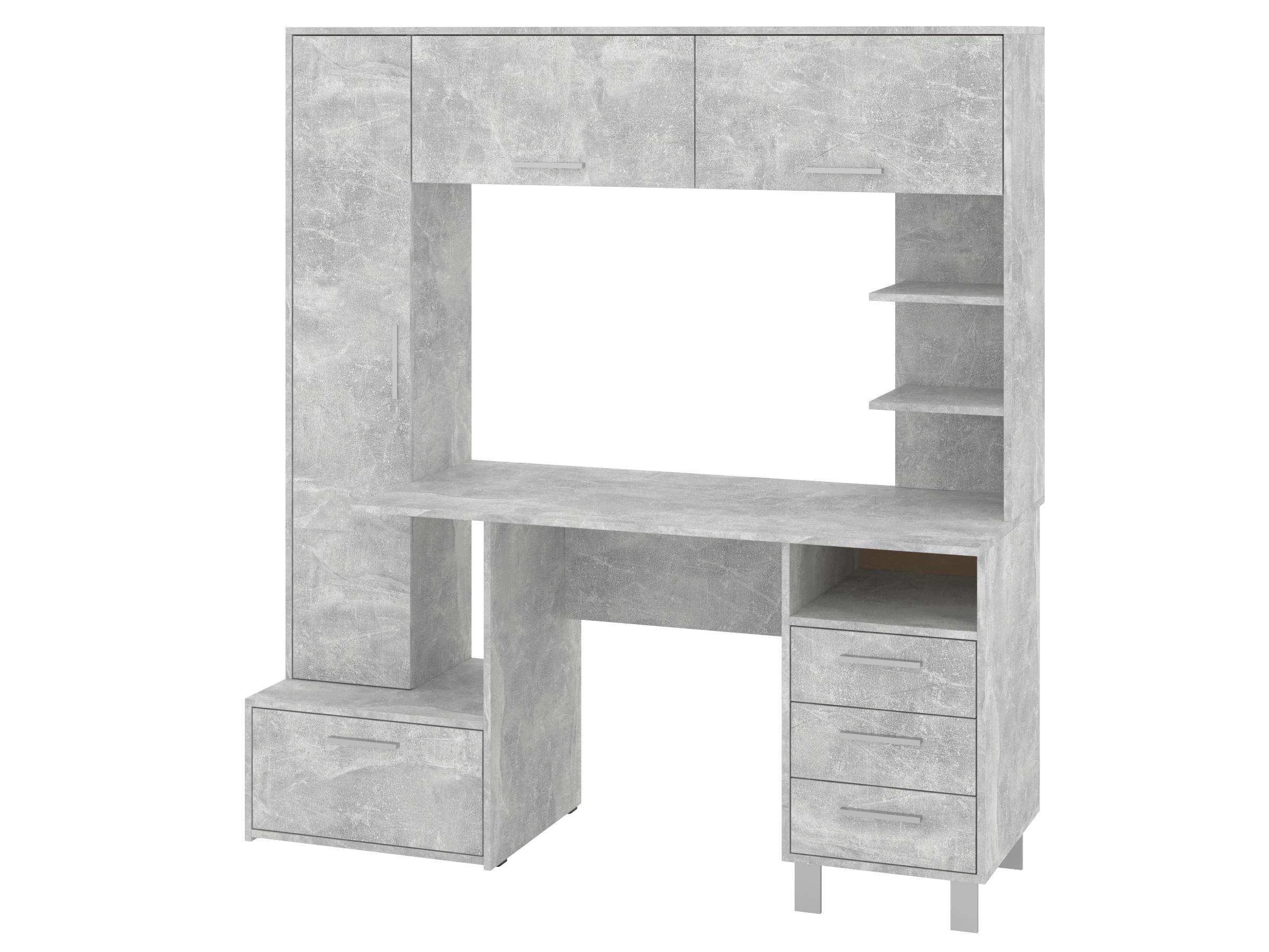 Письменный стол PEHOTIN Драйв 160х60х75/172,5 см Бетон (PN-101333) Письменный стол PEHOTIN Драйв 160х60х75/172,5 см Бетон (PN-101333)