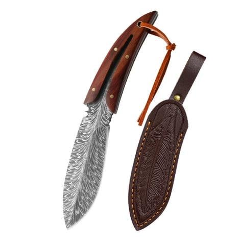 Нож профессиональный кованый из нержавеющей стали Перо фултанг с чехлом Нож профессиональный кованый из нержавеющей стали Перо фултанг с чехлом