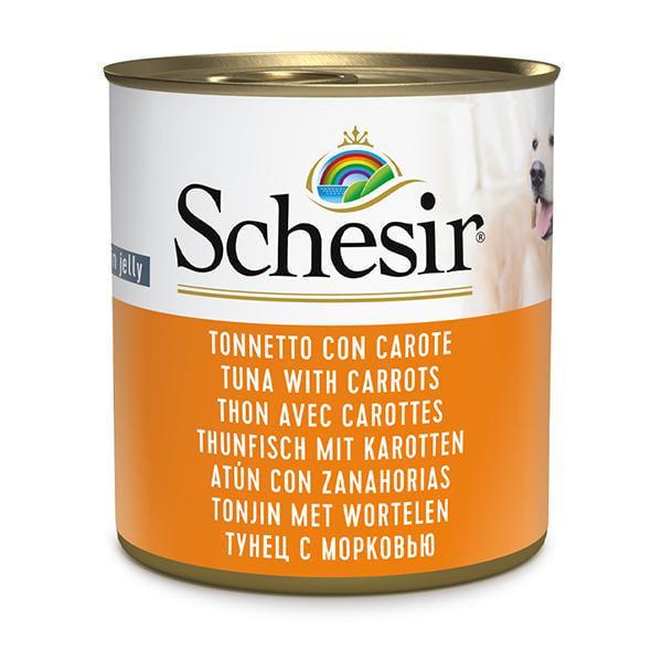 Корм влажный для собак Schesir Wet Tuna with Carrots тунец с морковью консервы в желе 285 г (280510)