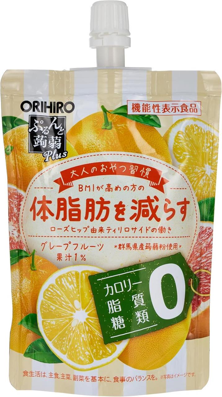 Конфета японская жидкое желе Orihiro Purunto Konjac Jelly Plus со вкусом грейпфрута 130 г (2257130034)