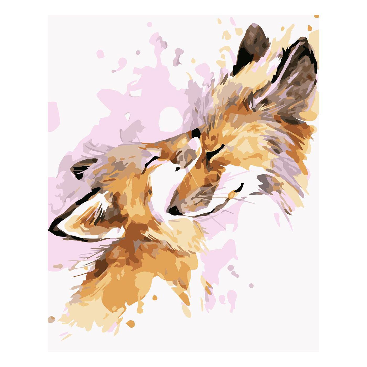 Картина по номерам Strateg Акварельные лисы 30х40 см (SV-0080)