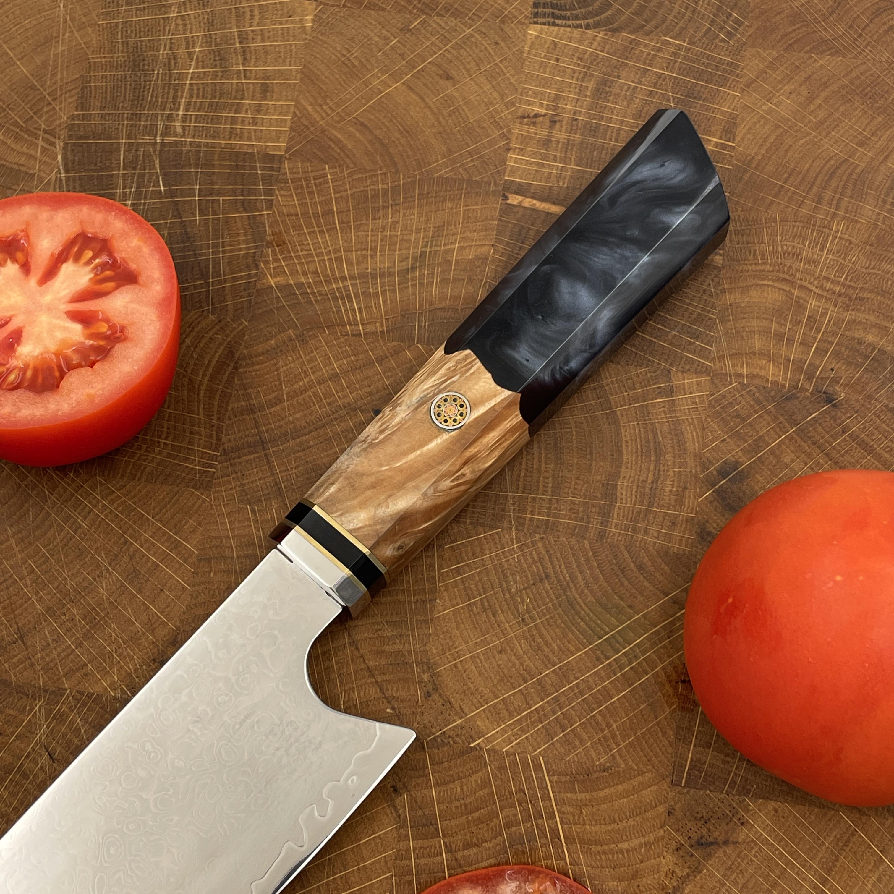 Нож кухонный Kiritsuke VG-10 Black Brown (30219702) - фото 3 Нож кухонный Kiritsuke VG-10 Black Brown (30219702) - фото 3