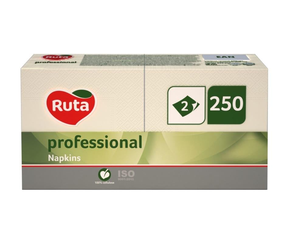 Салфетки Ruta Professional 2-слойные 33х33 250 л Шампань