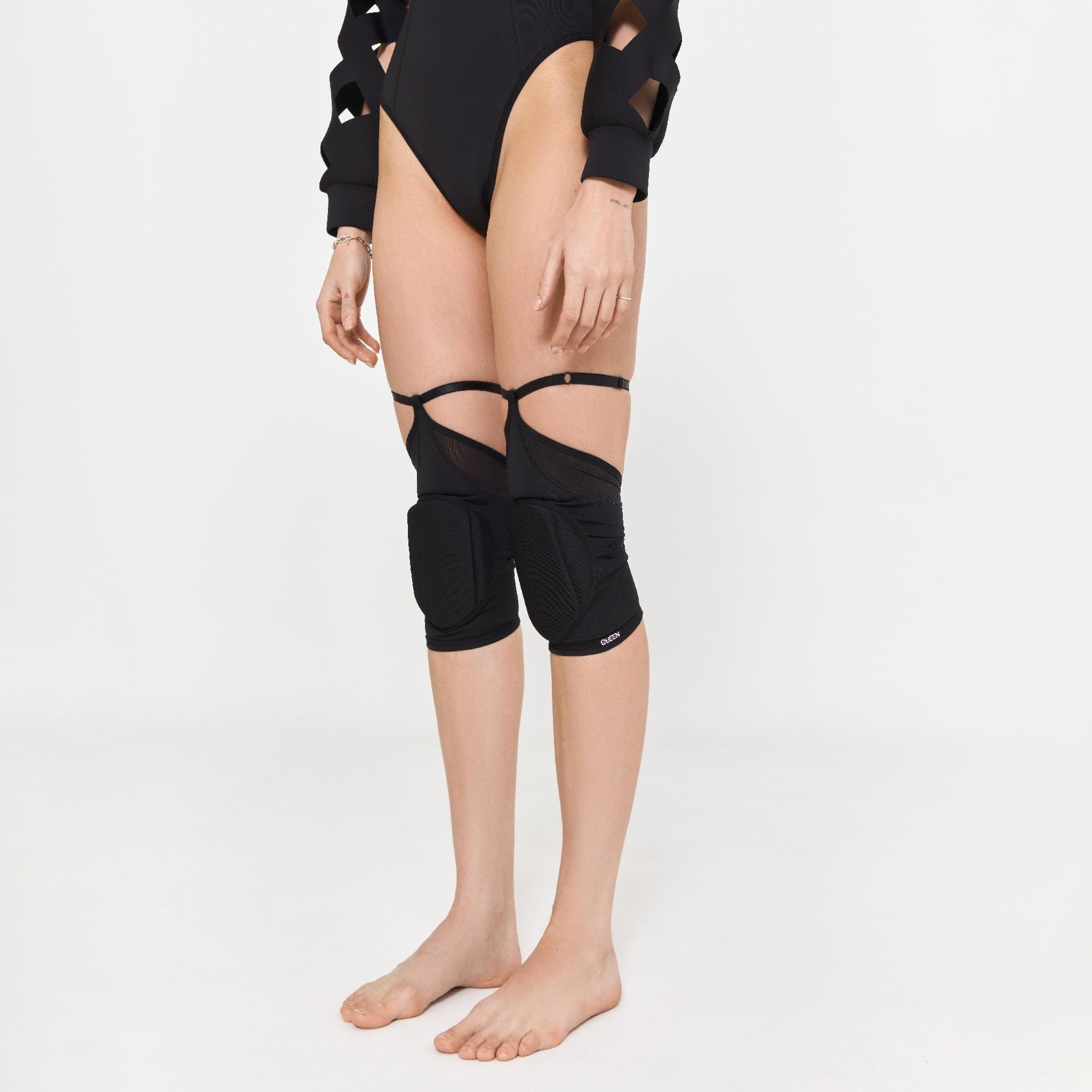 Наколінники для танців з гартерами пара M Чорний (QKP_BF_1056-3) - фото 3