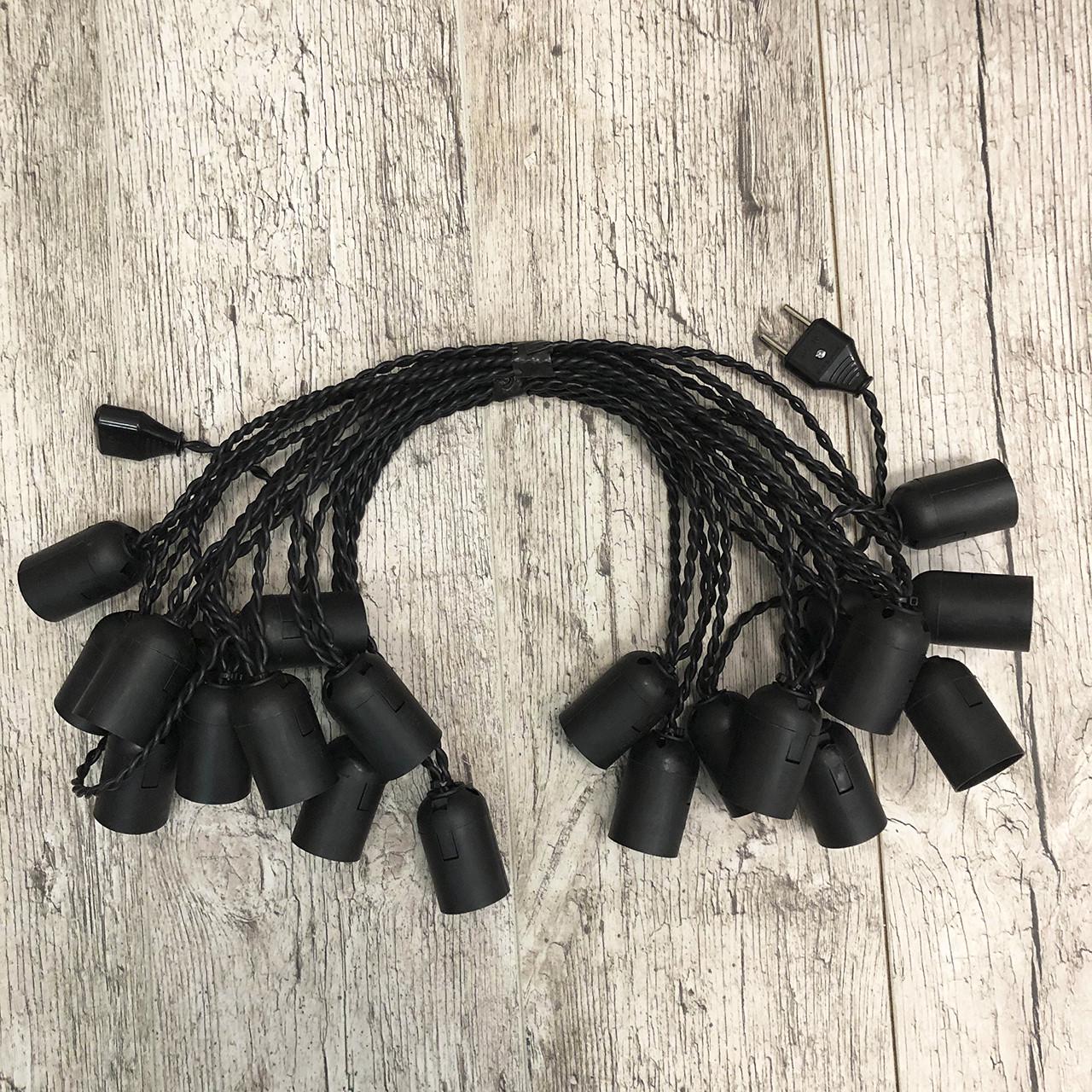 Ретро гірлянда для приміщень Alphatrade 20 м 40 ламп LED Чорний (120164)