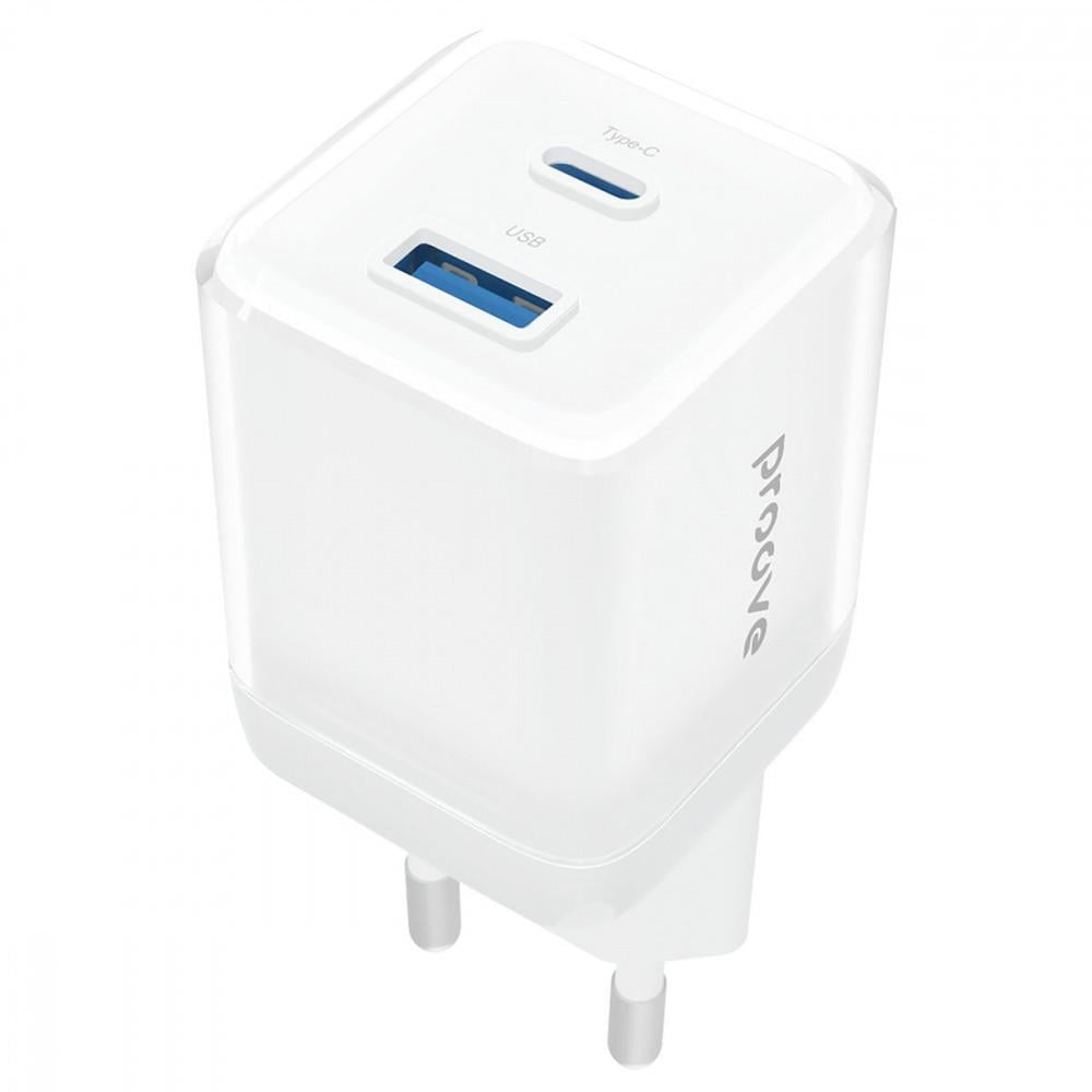 Зарядное устройство Proove Pure GaN Plus 30 W Type-C/USB White Зарядное устройство Proove Pure GaN Plus 30 W Type-C/USB White