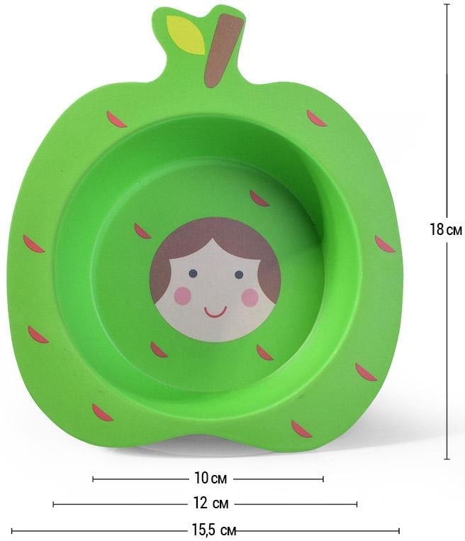 Тарелка детская суповая Fissman Яблоко Ø 17 см из бамбукового волокна (FN-8363) - фото 2