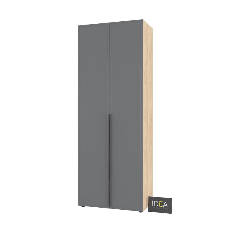 Шафа для одягу Idea С-7.1 з двома штангами Дуб крафт/Асфальт (1813) - фото 3