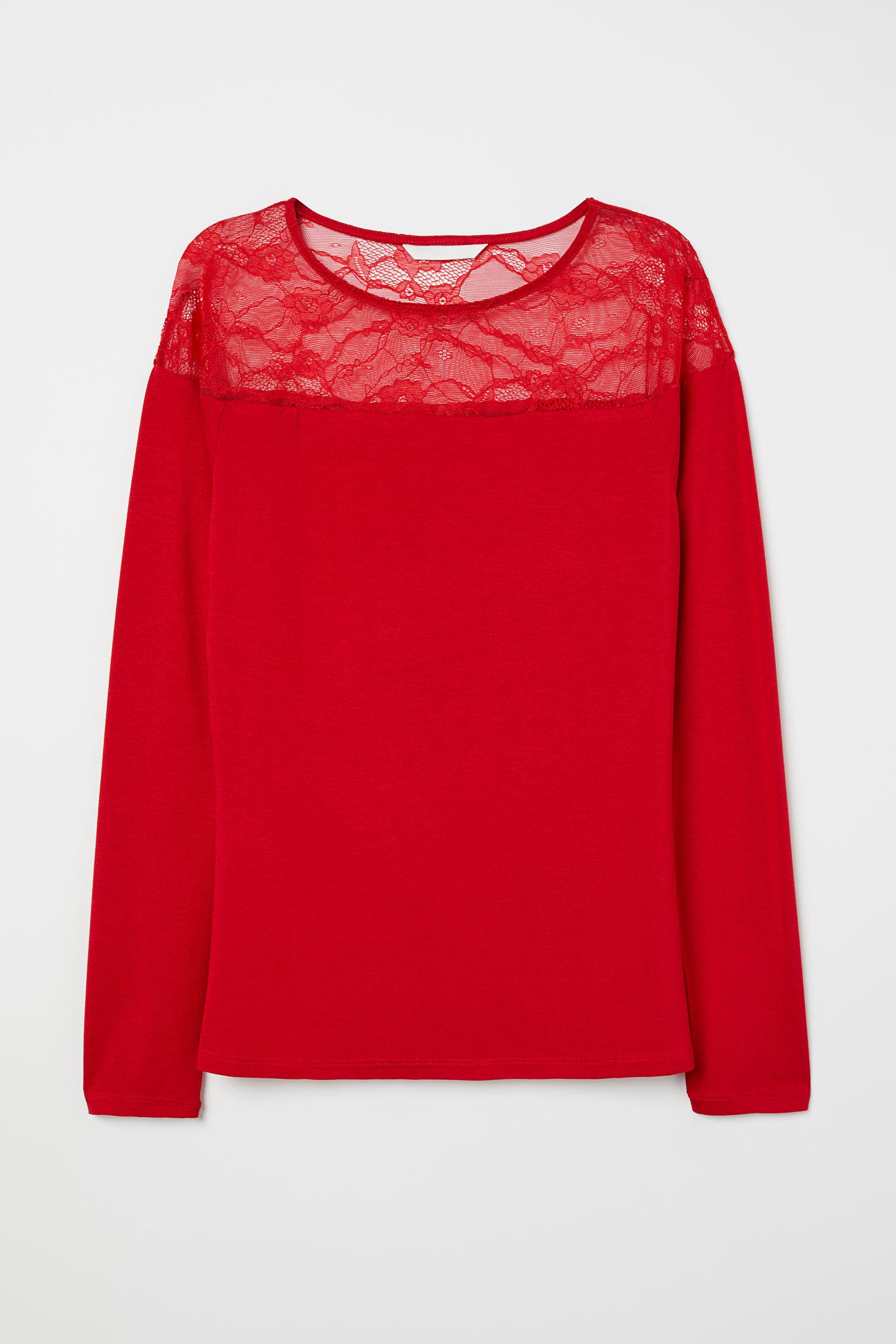 Лонгслив H&M S Красный (28117160998)