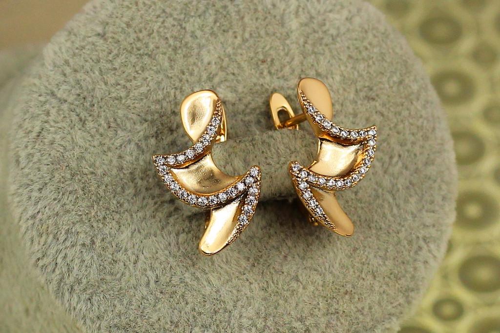 Серьги Xuping Jewelry кубизм 2 см Золотистый (2579666293)