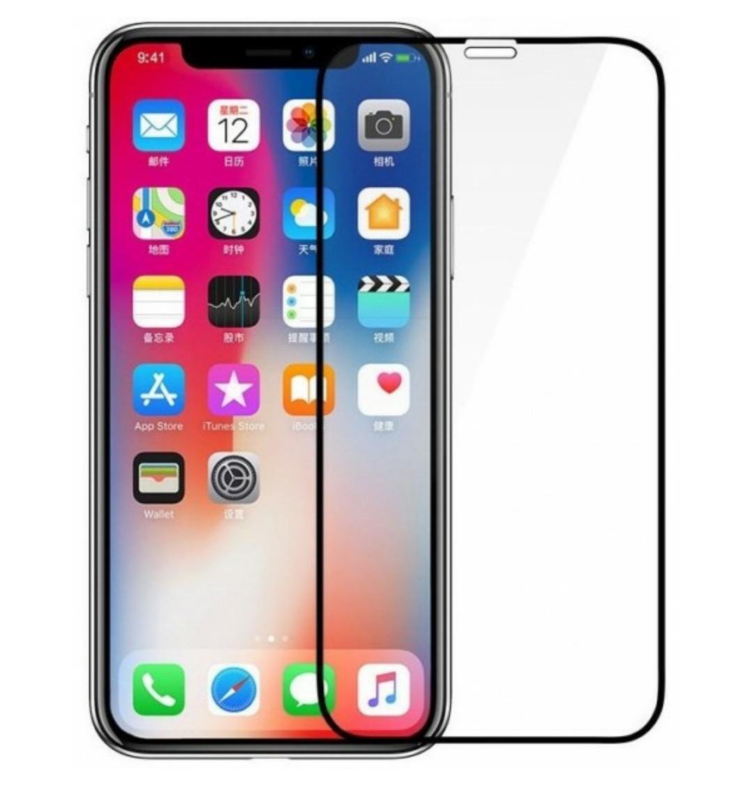 Загартоване захисне скло на Iphone XS Max / Повне покриття / Чорна рамка
