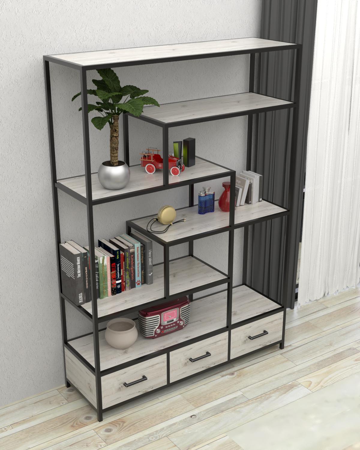 Стелаж EcoLoft Севран DSP-1466-2 в стилі лофт Дуб Кортона (34964814)