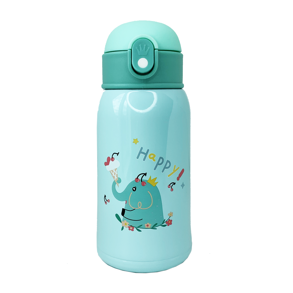 Термос із трубочкою для дітей Happy Слон 550 мл Зелений (15348648) - фото 4