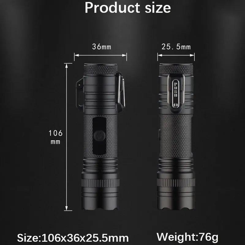 Запальничка металева водонепроникна USB з ліхтариком/з вбудованим акумулятором/електроімпульсна 2 дуги Чорний - фото 9