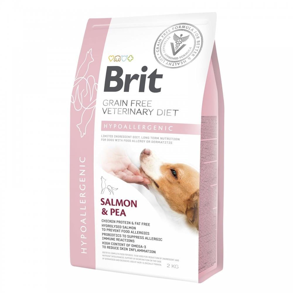 Корм для собак сухой Brit Grain Free VetDiet Dog Hypoallergenic при пищевой аллергии с лососем горохом и гречкой 2 кг (8595602528042)