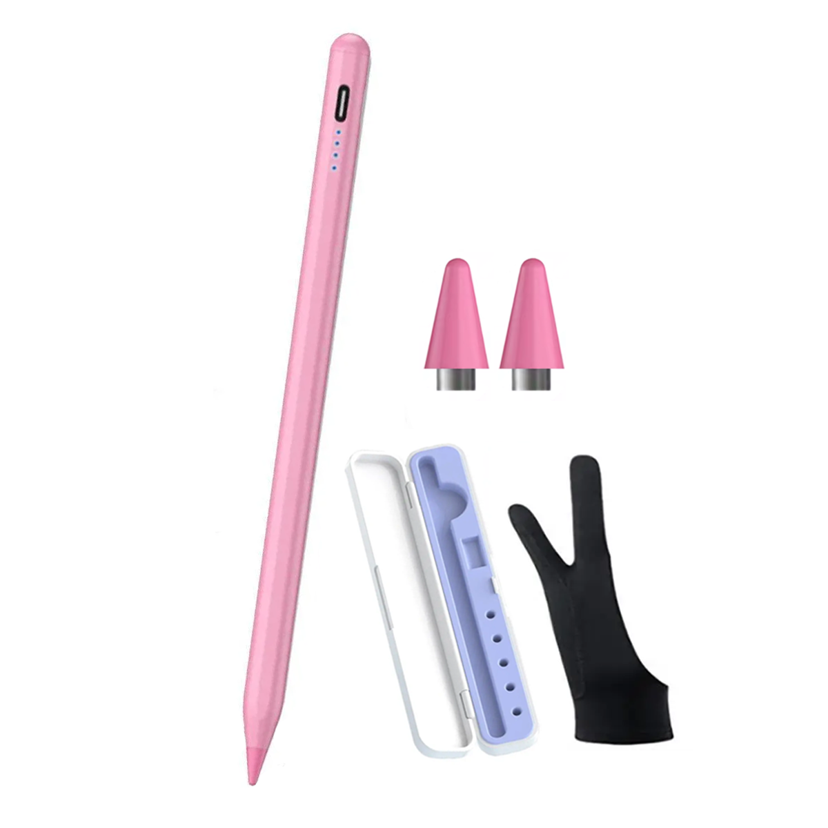 Стилус для планшета/мобильного телефона iOS/Android/Windows кейс/2 наконечника/перчатка Розовый/Бело-сиреневый (181012) Стилус для планшета/мобильного телефона iOS/Android/Windows кейс/2 наконечника/перчатка Розовый/Бело-сиреневый (181012)