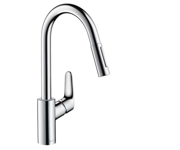 Кухонный смеситель однорычажный с выдвижным изливом Hansgrohe Focus 240 31815000 (25264)