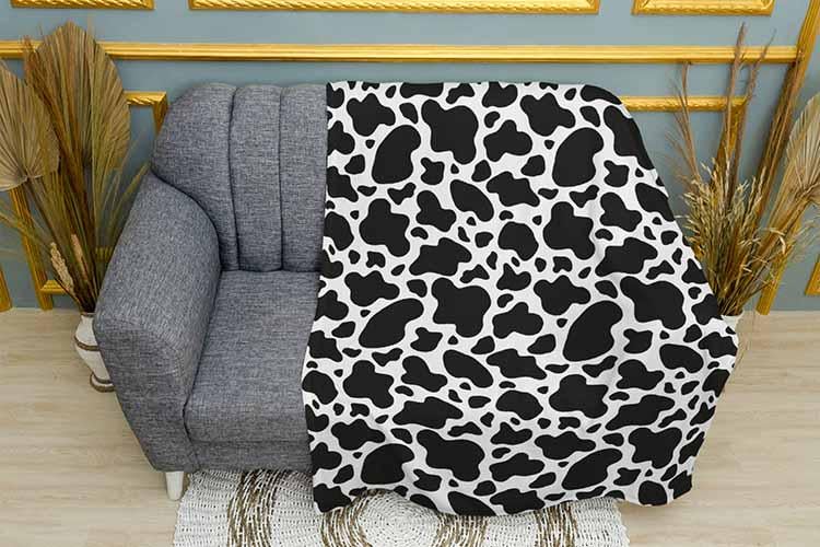 Плед Black and white cow pattern плюш однослойный 150х210 см (113517-1)