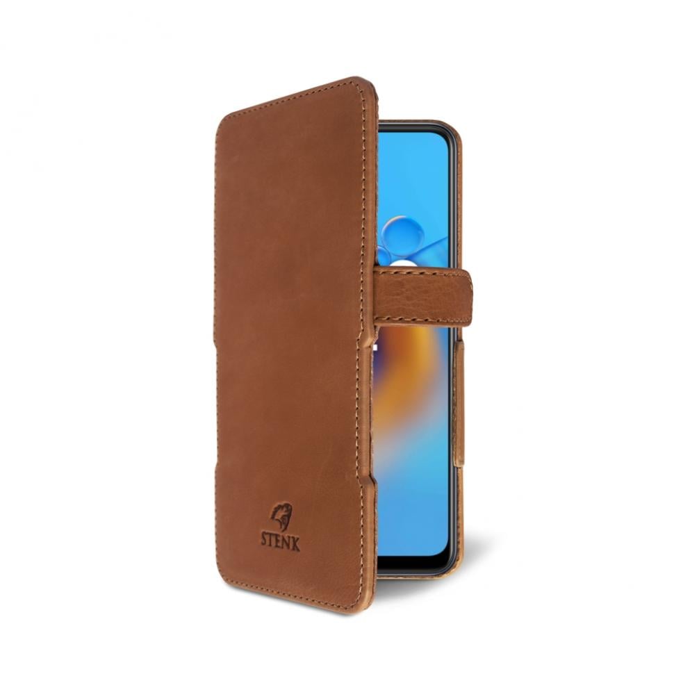 Чехол книжка Stenk Prime для OPPO A74 Коричневый (69057)