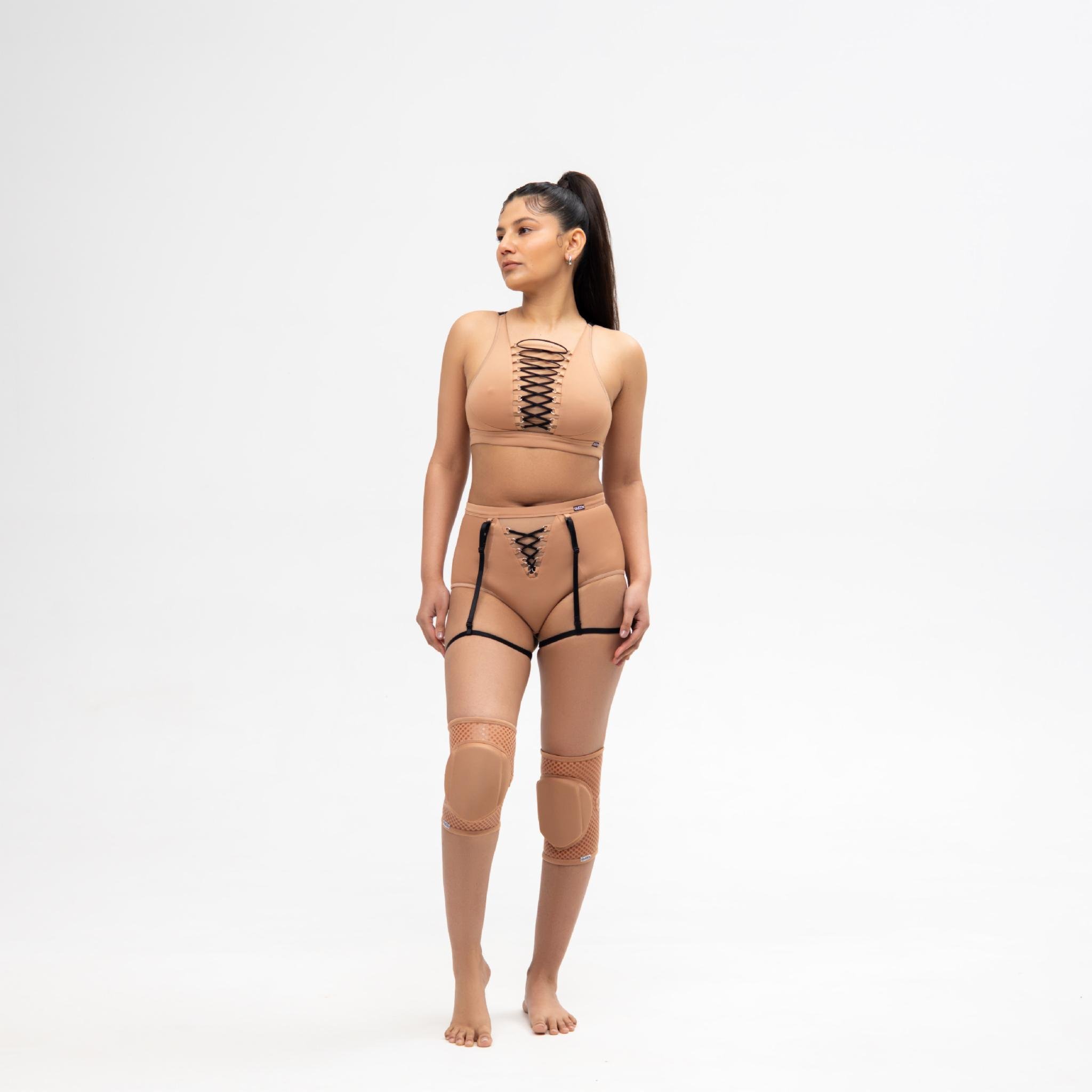 Наколінники липкі для танців пара S Карамельний (QKP_NCG_1042-3) - фото 3