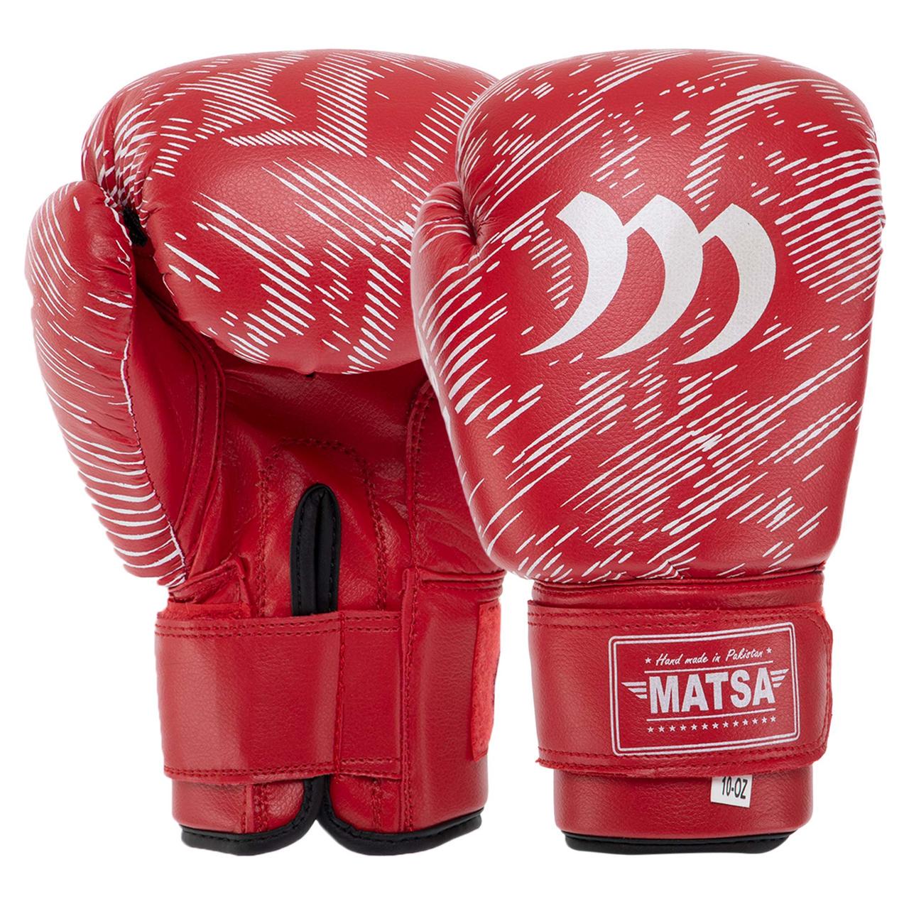 ᐉ Боксерские перчатки Matsa искусственная кожа 12 oz. Красный (MA-7762 ...
