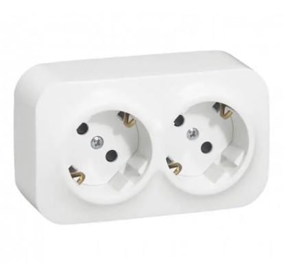 Розетка Legrand FORIX 2x2К+З без шторок зібрана Білий