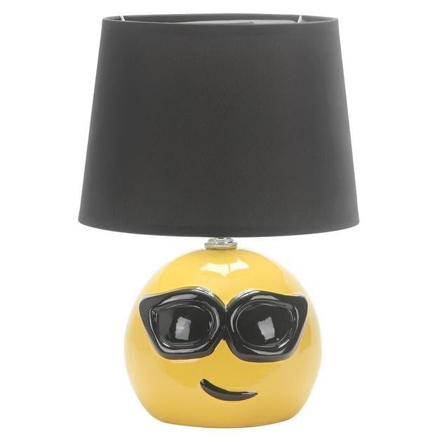 Настольная лампа Sirius Смайлик с керамическим основанием Е14 D1-510 Черно-желтый (28689028)