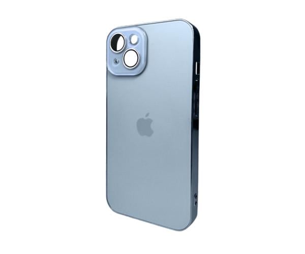 Чехол - накладка AG Glass Sapphire Frame MagSafe для iPhone 14 Sierra Blue