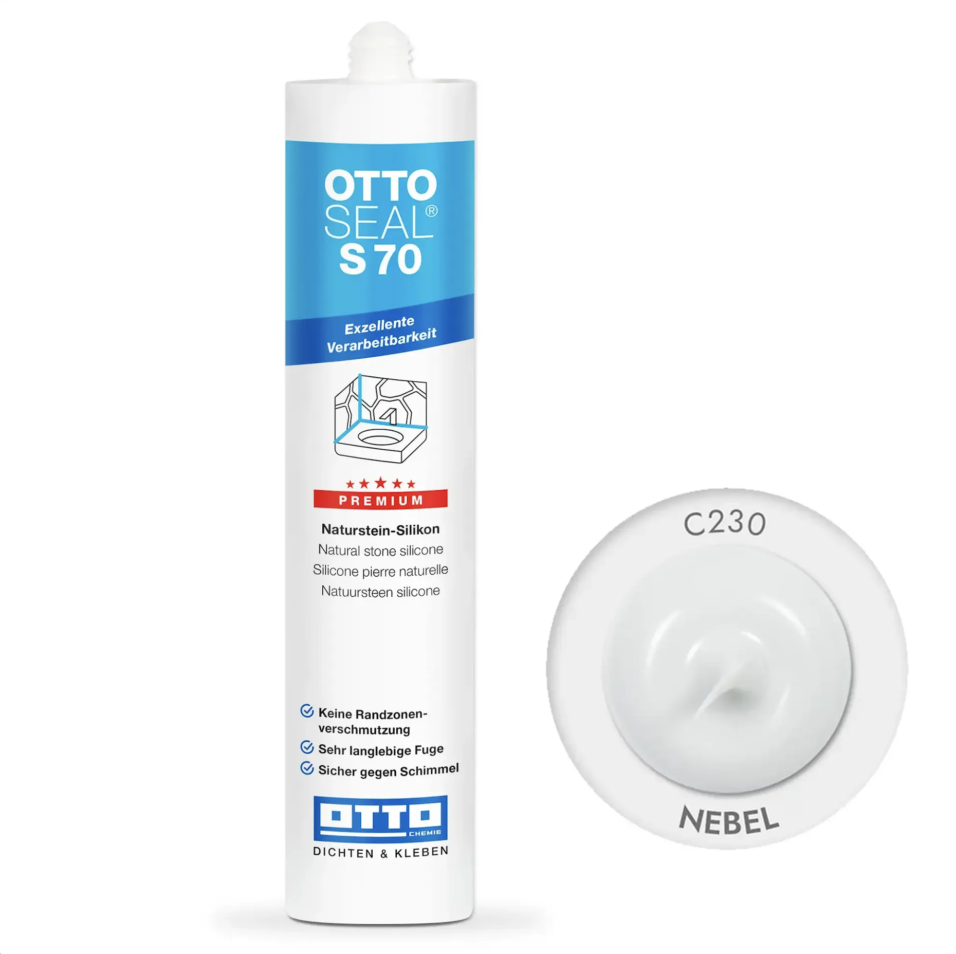 Герметик силіконовий OTTOSEAL S70 С230 Сірий туман (8NTRGNB0201)