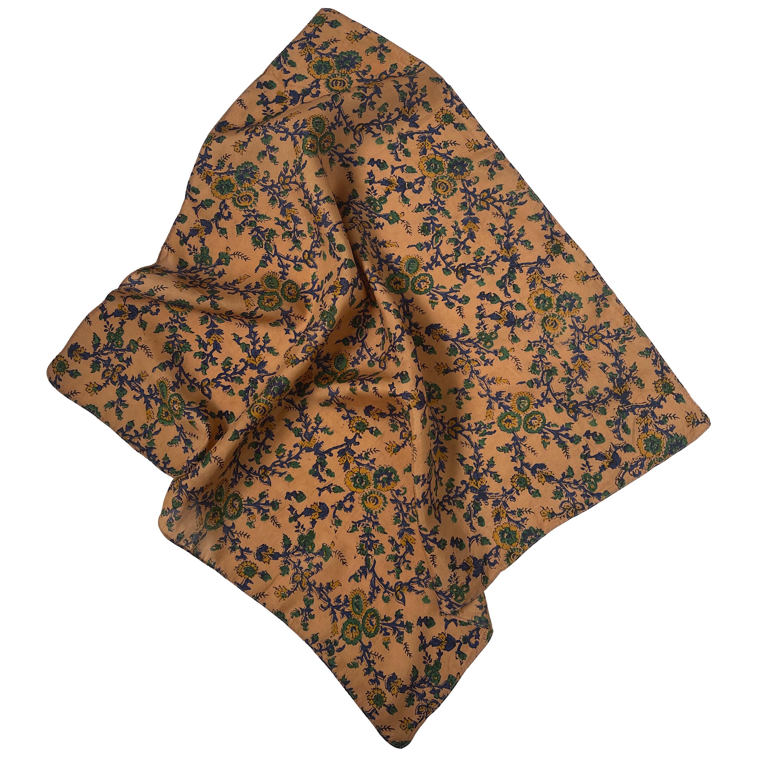 Натуральна шовкова хустка Silk Route 50х50 см Темно-бежевий (1266)