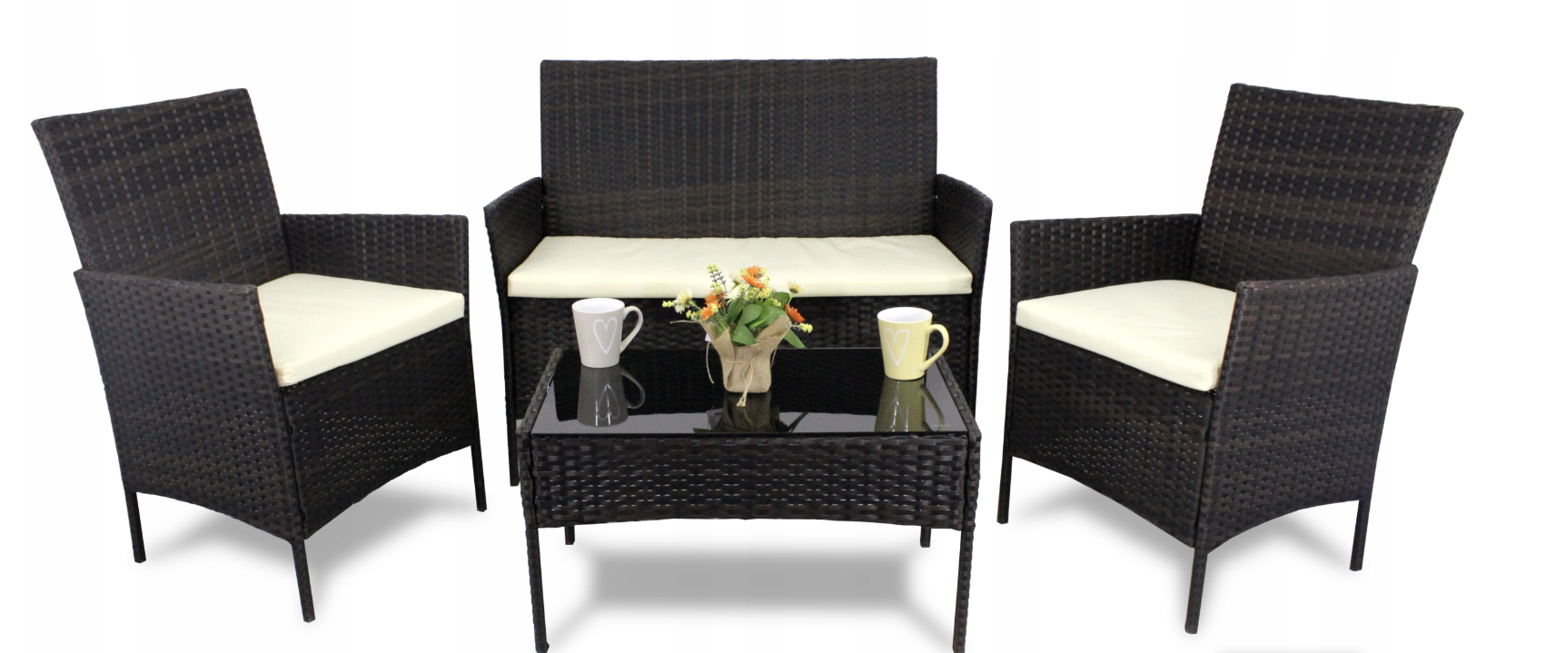 Комплект садовой мебели из ротанга GardenLine SAD1408 Коричневый