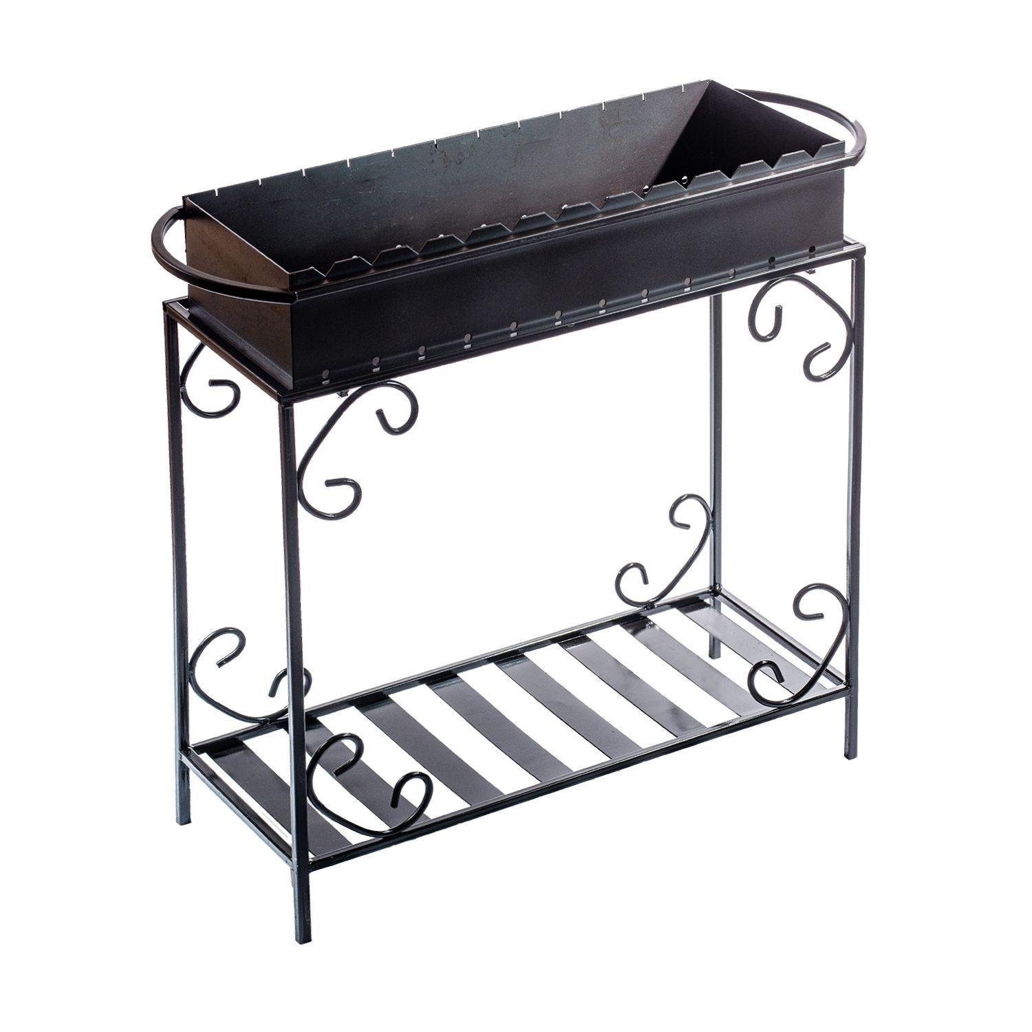 Мангал на дровнице Mzavod Гефест стальной с термостойким покрытием на 12 шампуров 4 мм Черный (136-17-1030410100006)