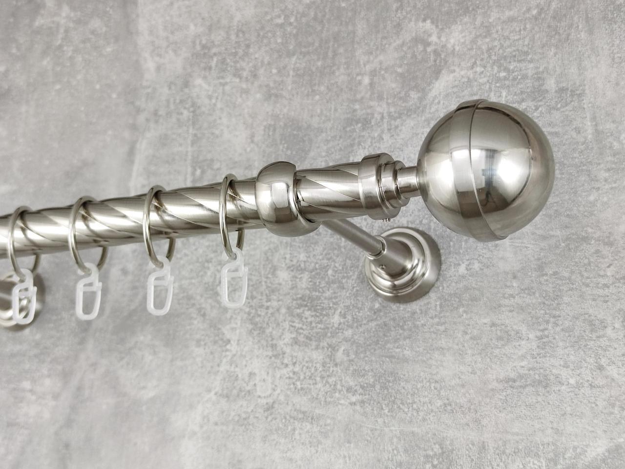 Карниз MStyle металлический для штор однорядный Калисто 25 мм крученый 240 см Сталь (5019272)