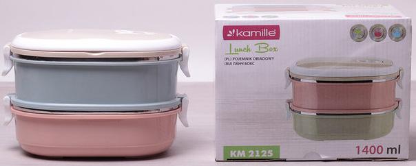 Ланч-бокс Kamille Food Box 2 емкости по 700 мл 20х14,5х13,5 см (KM-2125) - фото 4