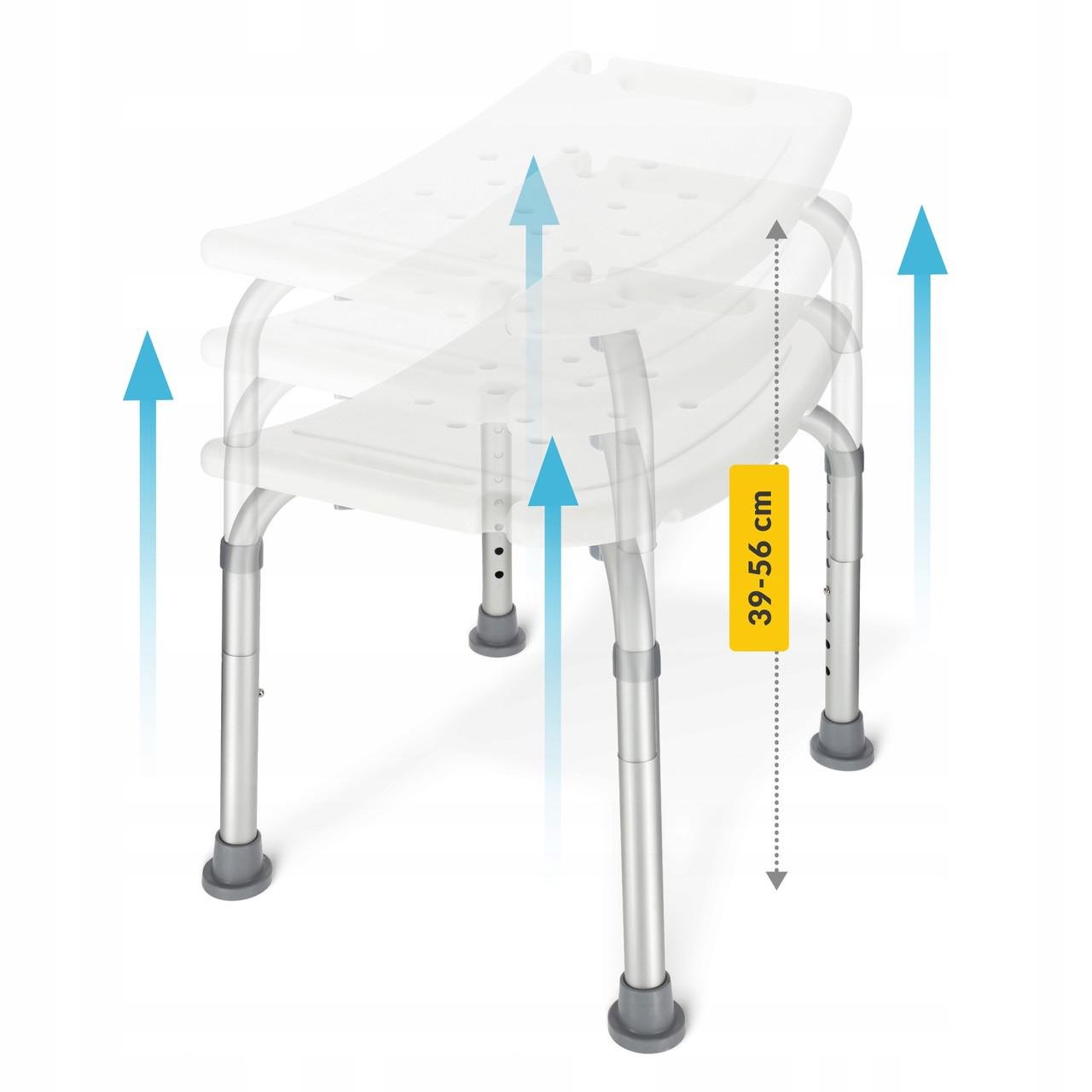 Стілець-табурет 4fizjo для ванної та душу регульований White/Grey (P-5905973403399) - фото 6 Стілець-табурет 4fizjo для ванної та душу регульований White/Grey (P-5905973403399) - фото 6