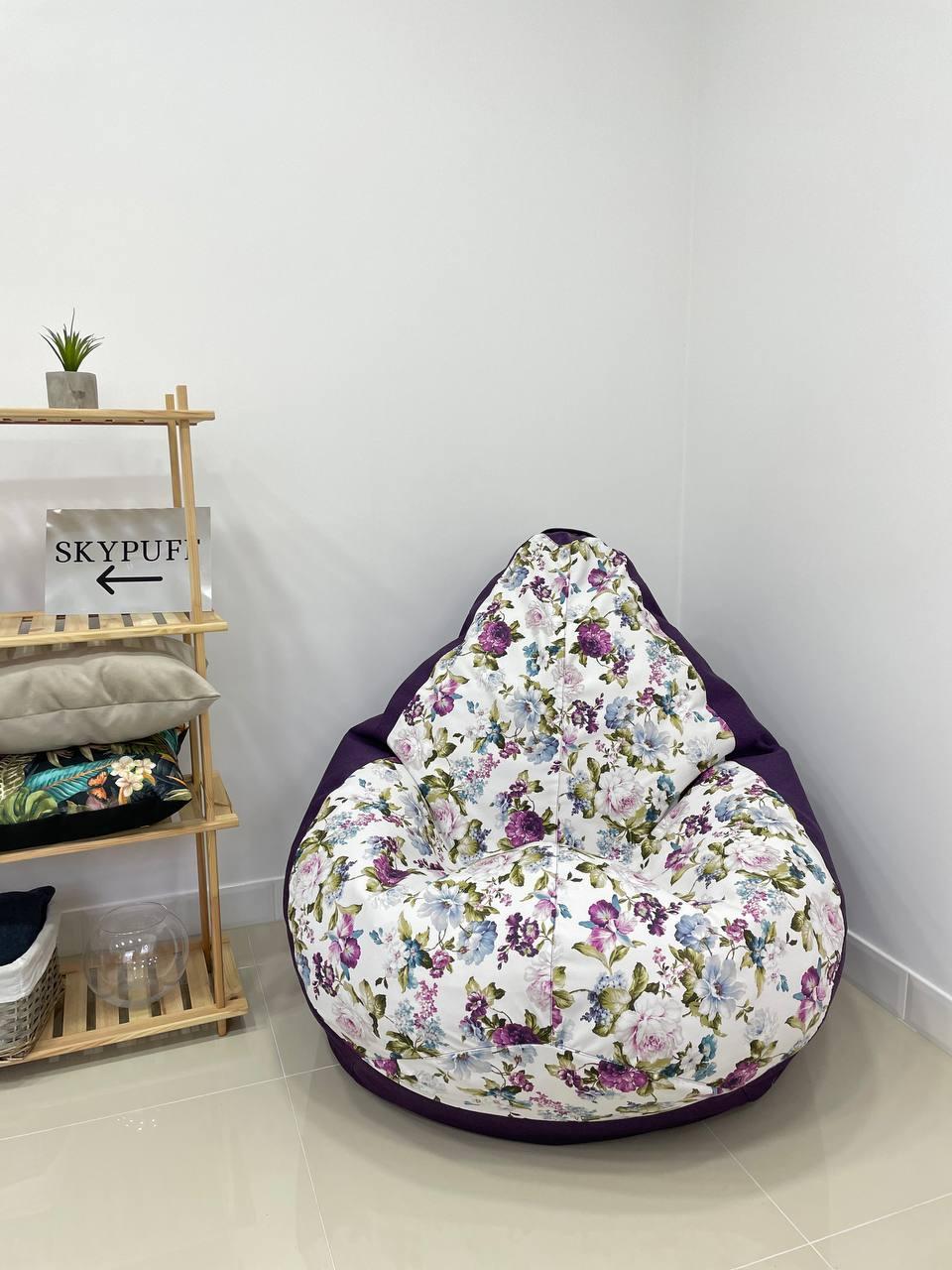 Бескаркасное кресло-мешок SkyPuff MEGA Груша Магитекс Serra 16/Квинс 10783 XXXL 160х120 см (1160010)