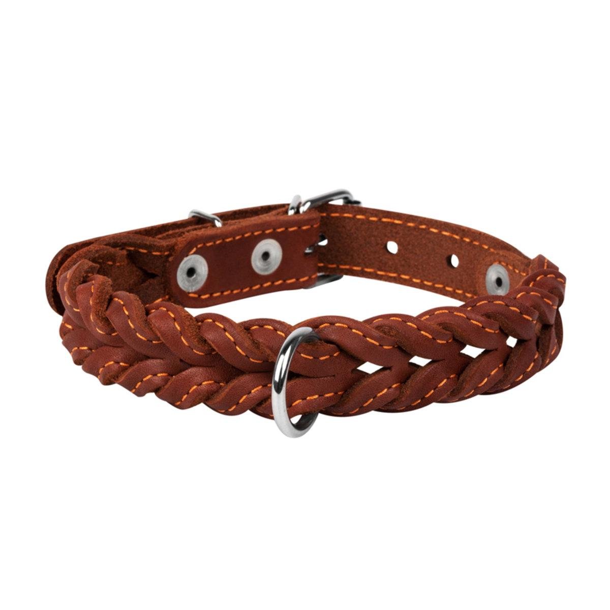 Ошейник Collar двойная коса 14 мм 27-35 см Коричневый (366)