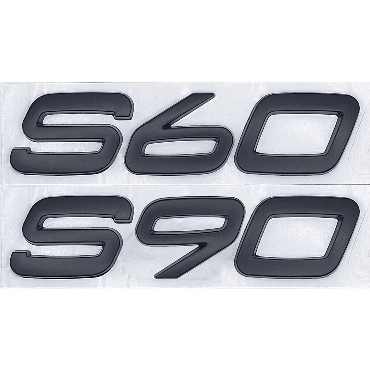 Емблема напис S60 S90 Volvo на задню частину метал Чорний матовий (2313285241)