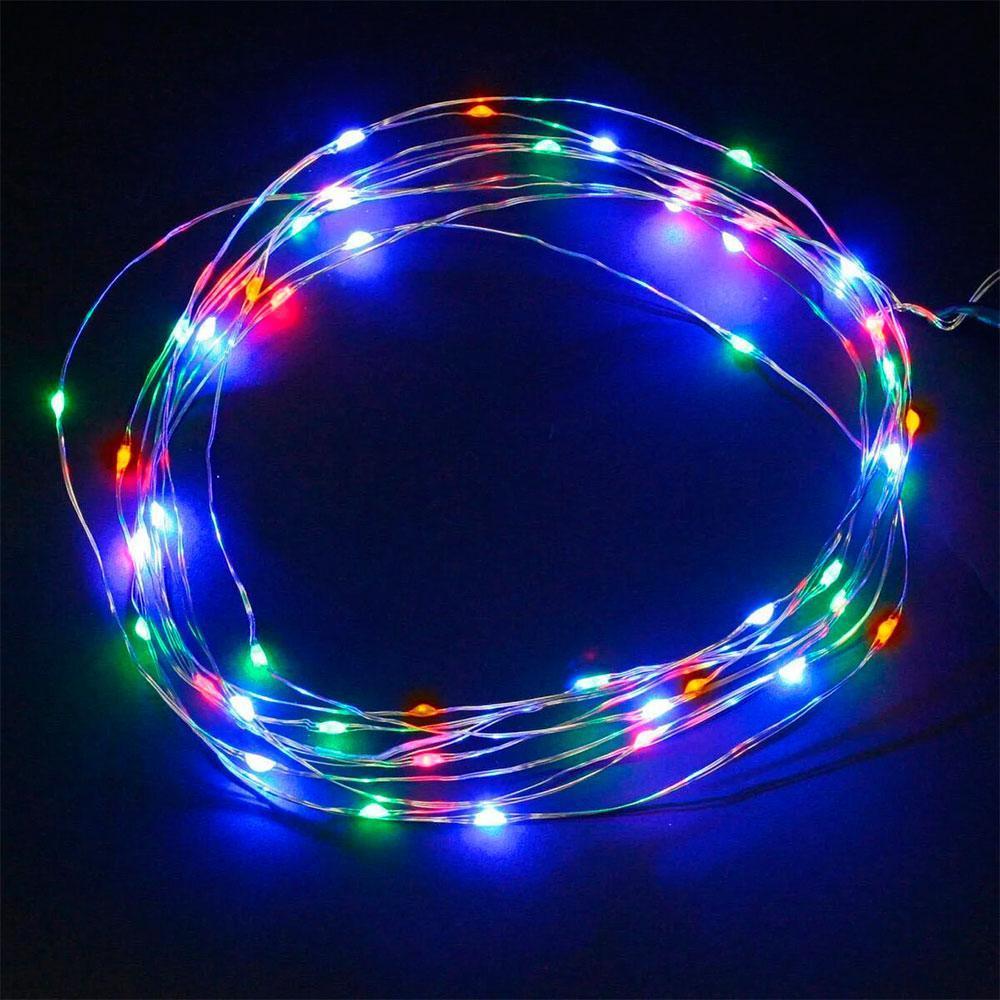 Гирлянда светодиодная Роса на батарейках 3 м статический режим 30 LED IP44 Мультиколор - фото 10