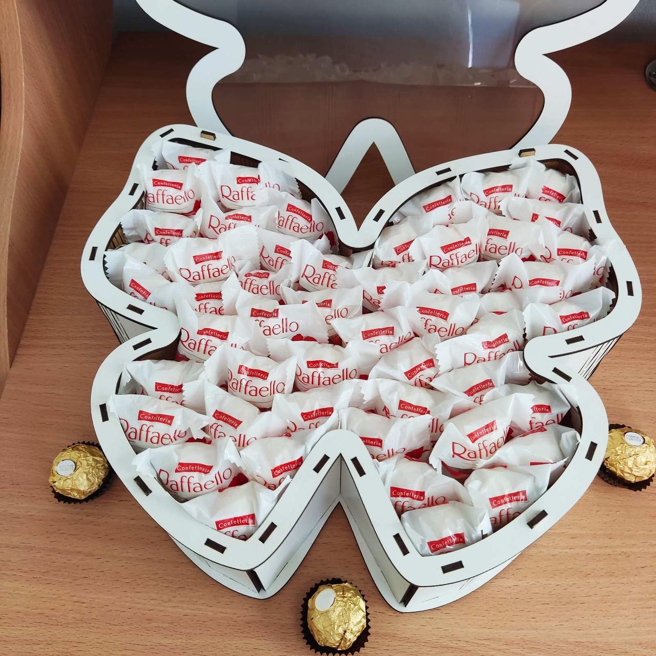 Подарочный бокс бабочка с конфетами на день рождения/на праздник (ar69)