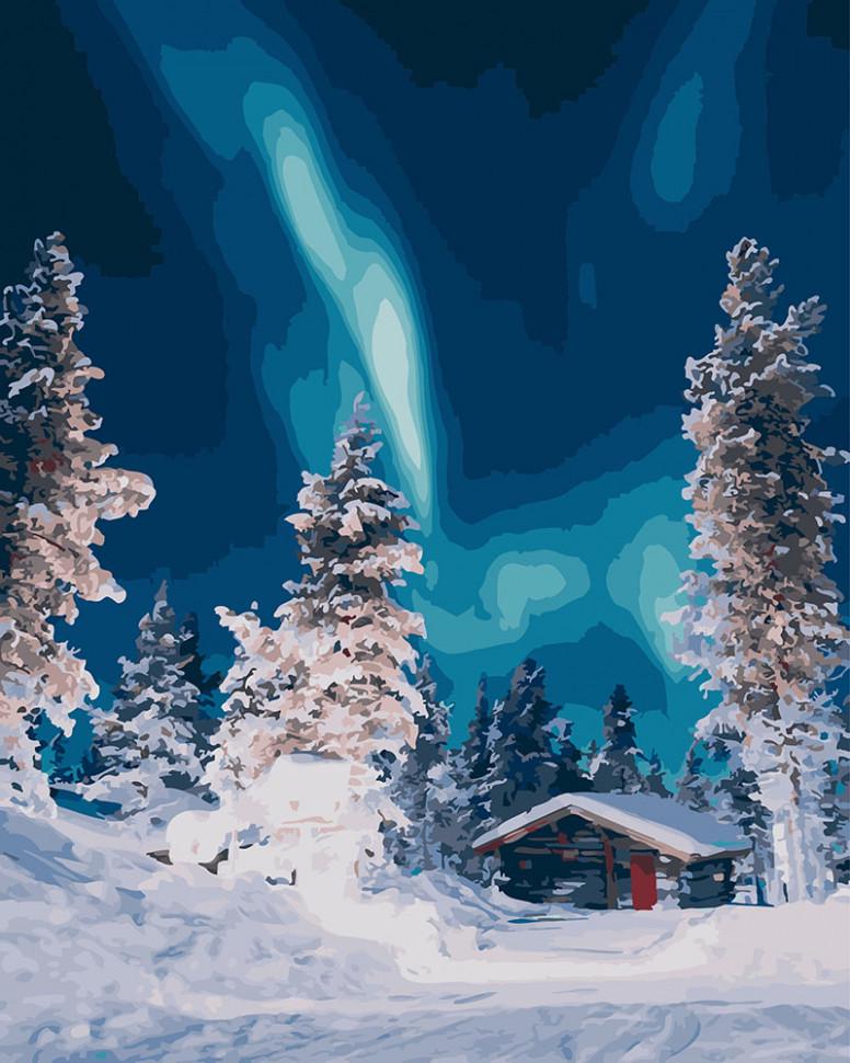 Картина по номерам Brushme Полярное сияние в лесу (GX26245)