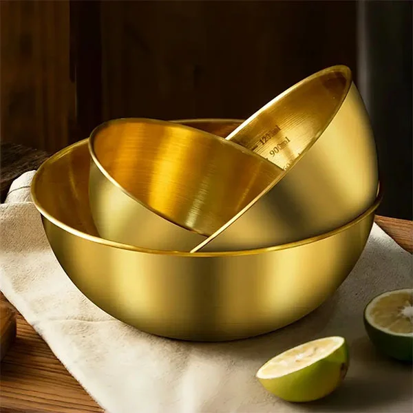 Набір мисок 3 шт. Золотий (C01605) - фото 2 Набір мисок 3 шт. Золотий (C01605) - фото 2