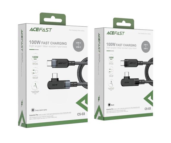Кабель Data Acefast C5-03 Type-C-Type-C 5A 100W 2 м Black (06AFC5) - фото 4