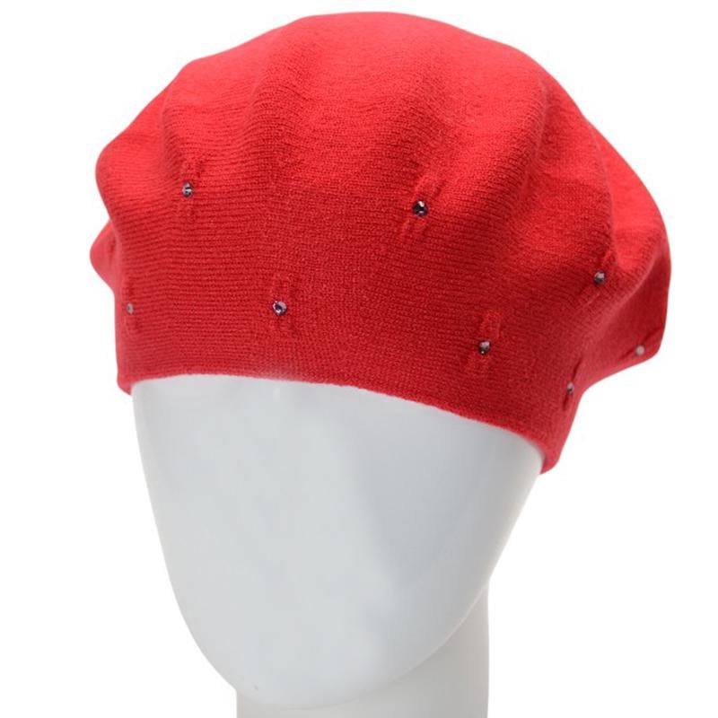 Берет женский двойной Novita Чили one size Красный (284245) - фото 1