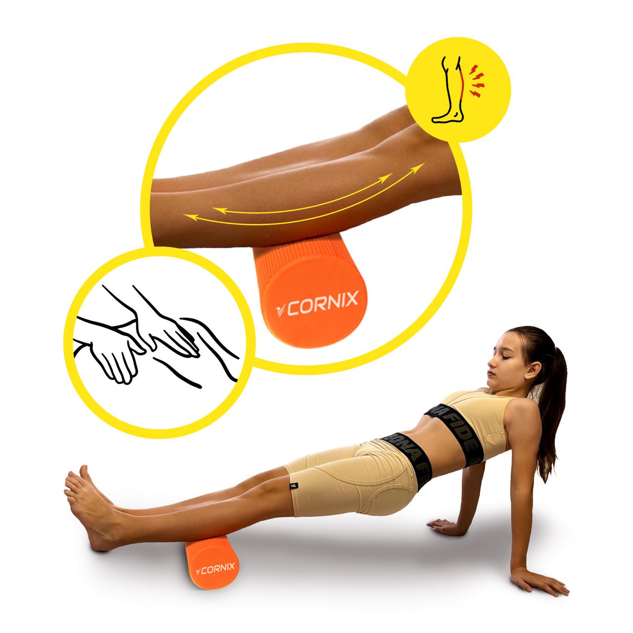 Масажний ролик Cornix EVA+ 45х15 см Orange (XR-0302) - фото 4